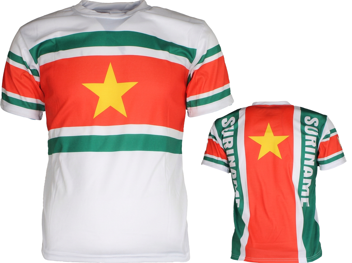 Klassiek Suriname-shirt van de voor- en achterkant